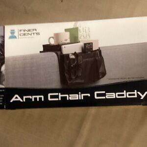 NWT Finer Gents Black Arm Chair Caddy